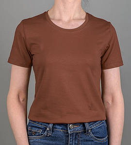Футболка жіноча Однотонна 2300ж (Уп.4шт M-XXL), Кориця