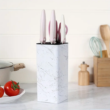 Підставка для ножів настільна пластикова квадратна SAM-1045 білий