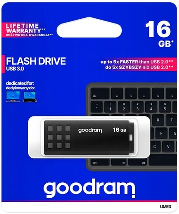 Флешка USB GOODRAM UME3 16GB Black (UME3-0160K0R11), фото 1