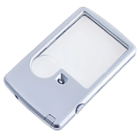 Лупа MG4B-3 ручна кишенькова, квадратна, 3Х діам.-38мм + 6Х діам.-30мм з Led підсвічуванням, фото 3