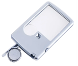 Лупа MG4B-3 ручна кишенькова, квадратна, 3Х діам.-38мм + 6Х діам.-30мм з Led підсвічуванням, фото 4