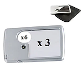 Лупа MG4B-3 ручна кишенькова, квадратна, 3Х діам.-38мм + 6Х діам.-30мм з Led підсвічуванням, фото 5