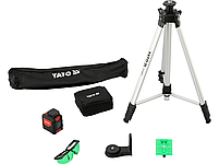 Самовирівнюючий 5 ліній лазер 360° із зеленим променем з аксесуарами та штативом 1.5 м YATO YT-30440, фото 10