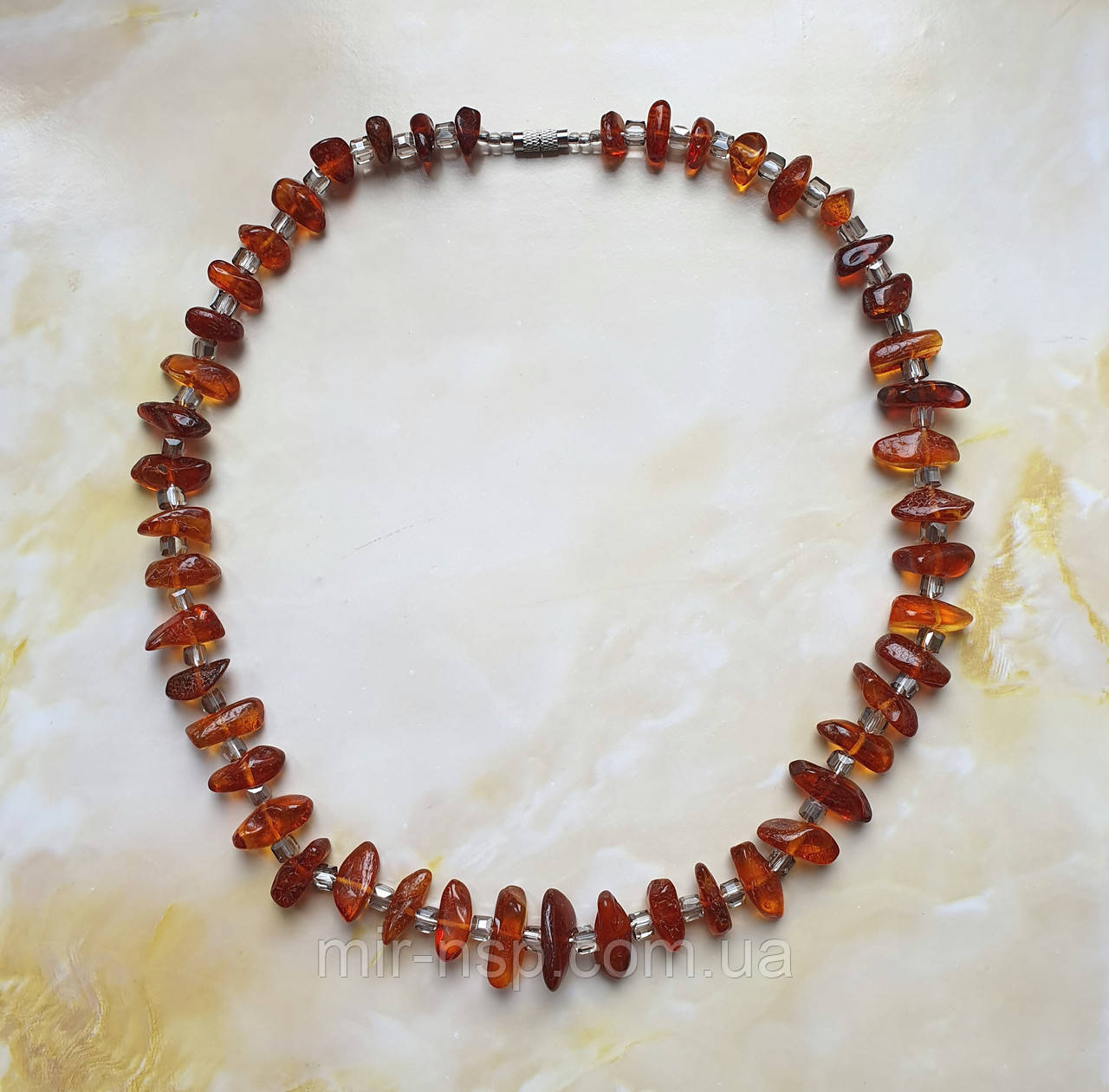 Намисто 100% натуральний бурштин (не прес, не плавка) вага 29г довжина 51 см, фото 1