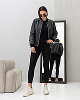 Шкіряна Куртка Бомбер "Street Chic" 46/L