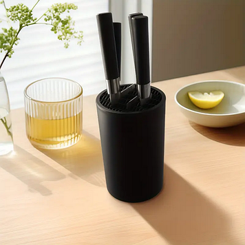 Підставка для ножів настільна пластикова квадратна SAM-177 чорний