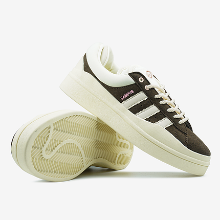Жіночі кросівки Adidas Campus Bad Bunny Brown Pink Взуття Адідас Кампус коричневі замша  шкіра демісезон, фото 1