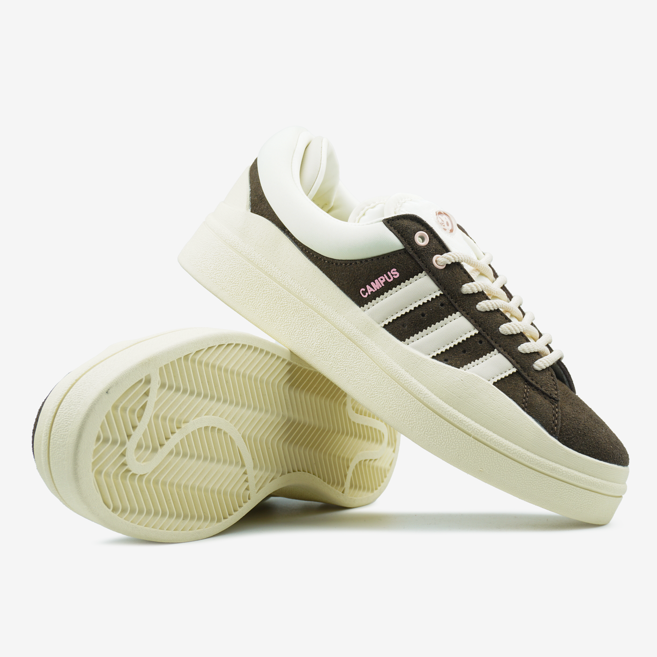 Жіночі кросівки Adidas Campus Bad Bunny Brown Pink Взуття Адідас Кампус коричневі замша  шкіра демісезон