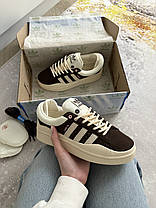Жіночі кросівки Adidas Campus Bad Bunny Brown Pink Взуття Адідас Кампус коричневі замша  шкіра демісезон, фото 6