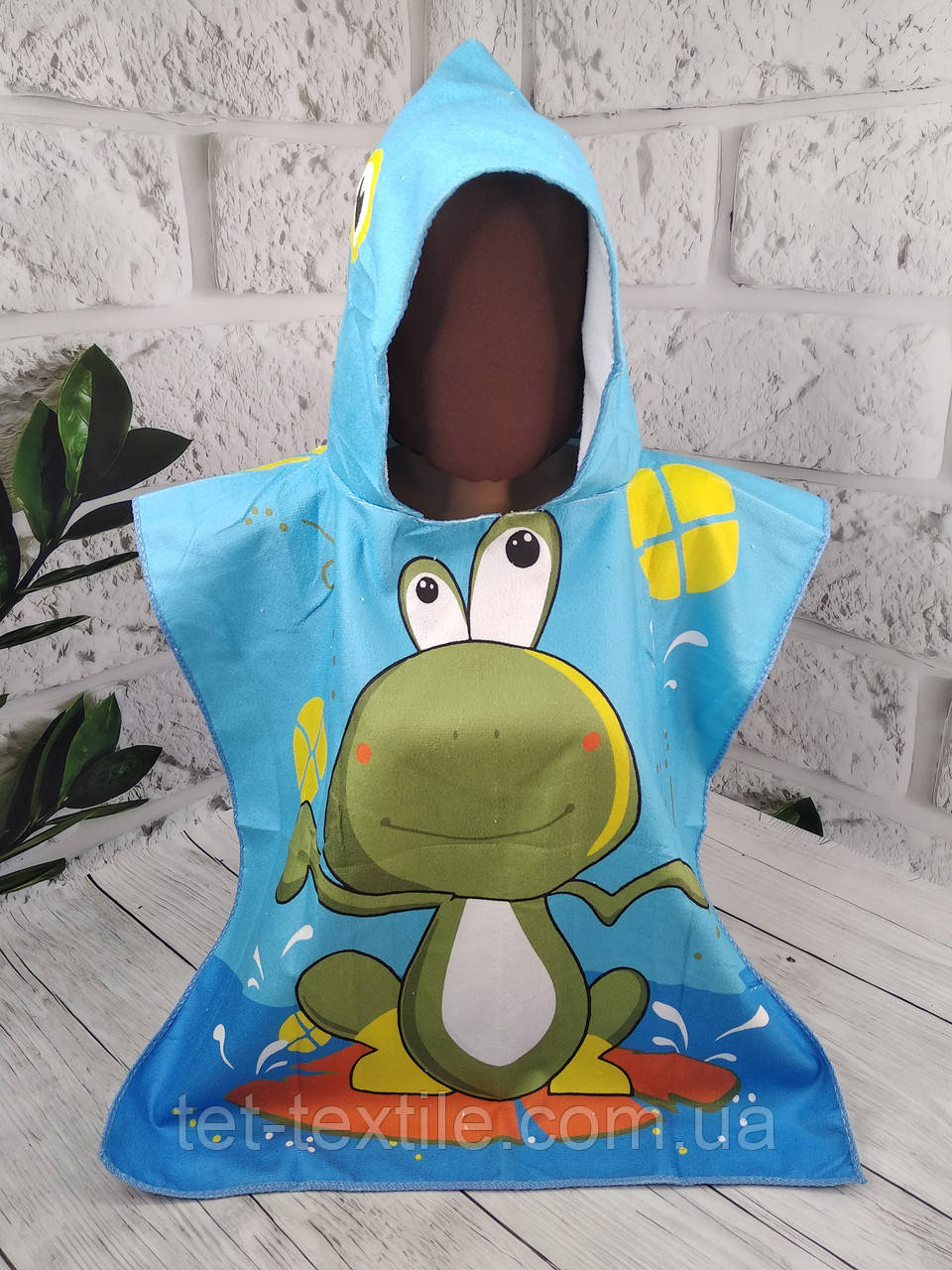 Пляжне дитяче пончо Жабеня 60х120см