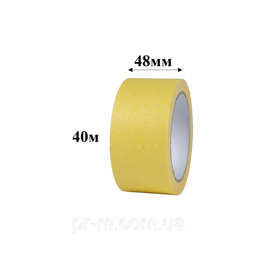 Скотч малярний, жовтий 48мм/40м (6шт/уп) (54шт/ящ)