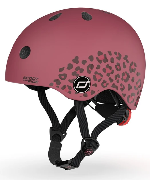 Шолом захисний дитячий Scoot and Ride, вишневий з ліхтариком 45-51см (SR-181206-WILDCAT)