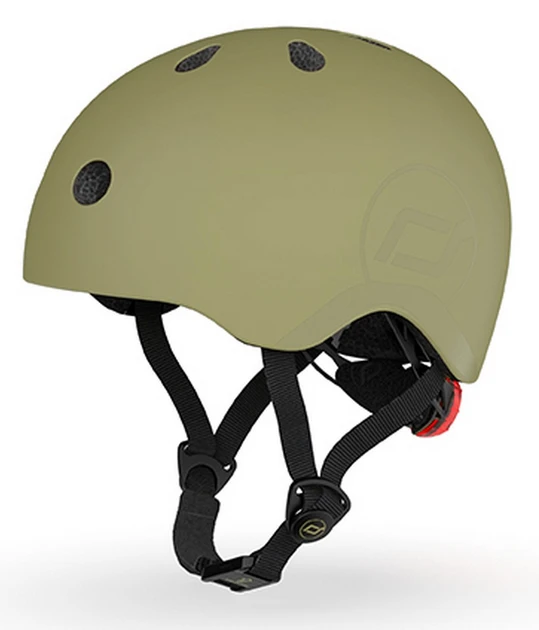 Шолом захисний дитячий Scoot and Ride, оливковий з ліхтариком 51-53см (SR-190605-OLIVE)