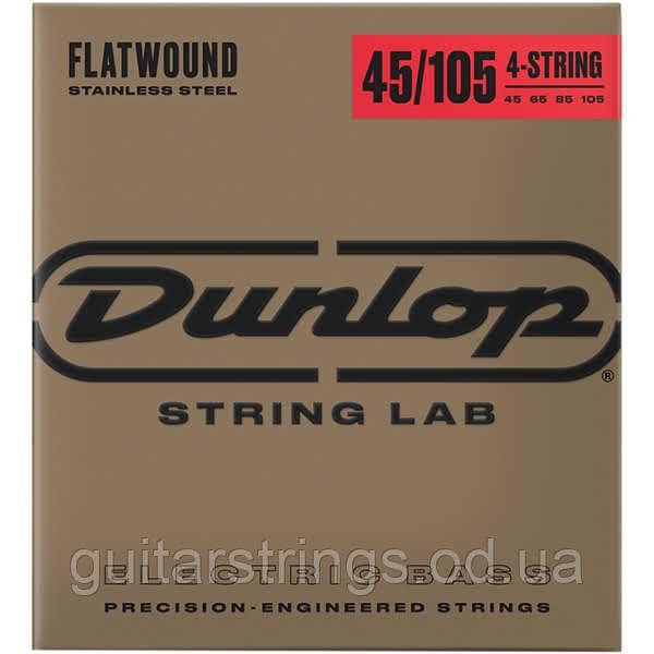 Струны Dunlop DBFS45105 Stainless Steel Flatwound Medium 45-105, фото 1