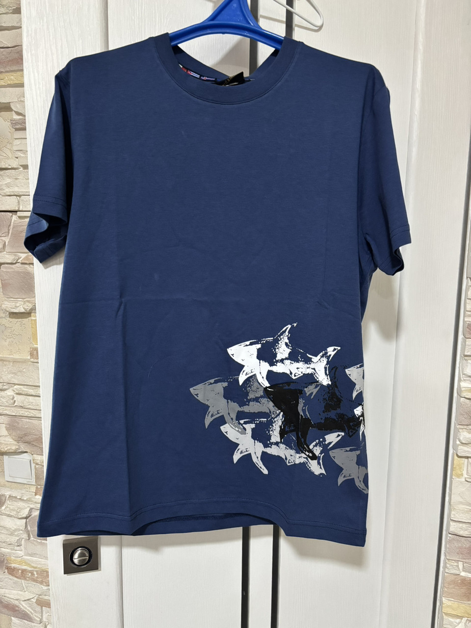 Футболка мужская пауль и шарк с принтом акулы paul&shark M   L   XL   2XL    3XL