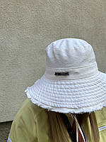 Панама с принтом Jacquemus Le Bob Artichaut Beige біла