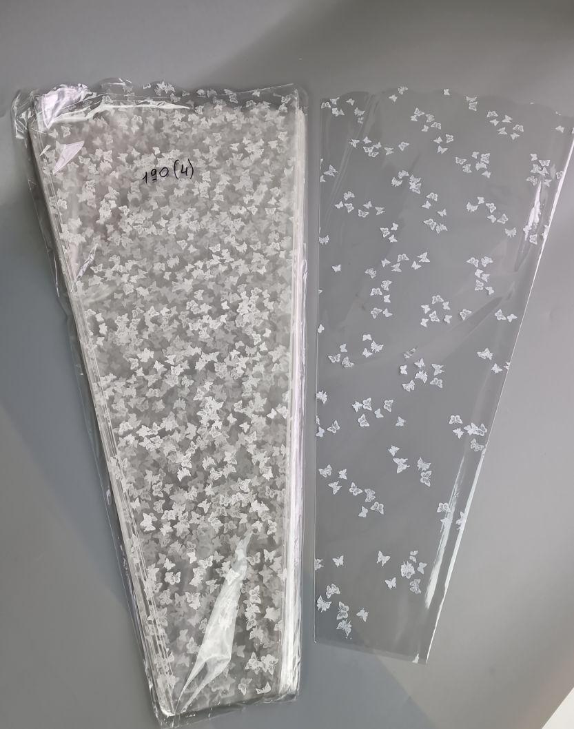Конусні пакети для квітів h70/10низ/35верх(100 шт.) візерунок 190 (4) БАБОЧКИ (100 шт), фото 1