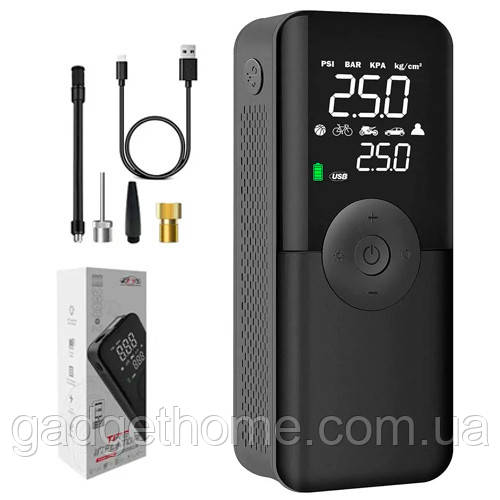 ТОП! Компресор насос автомобільний для шин 4000мАг РК 10бар Carsun C3106 - (gHome), фото 1