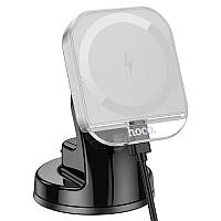 Магнітний автомобільний тримач для телефона Hoco HW18 Crystal з бездротовим заряджанням на панель торпедо