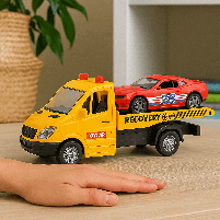 Евакуатор музичний Car Transporter 666-66P — іграшковий тягач зі світлом, звуком та машиною 30 см, фото 10
