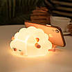 Кумедний дитячий нічник анти стрес Овечка Іграшкова АСМР лампа світильник для заспокоєння 3 режими таймер USB, фото 5