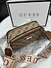 Жіноча сумка Guess The Snapshot Bag Beige Бежева Екошкіра Крос Боді на 2 відділення широкий ремінь Гесс, фото 6