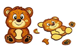 Пазл-складалка "Ведмедик" Puz-22956 PuzzleOk розмір пазла 30см.