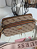 Жіноча сумка Guess The Snapshot Bag Beige Бежева Екошкіра Крос Боді на 2 відділення широкий ремінь Гесс, фото 4