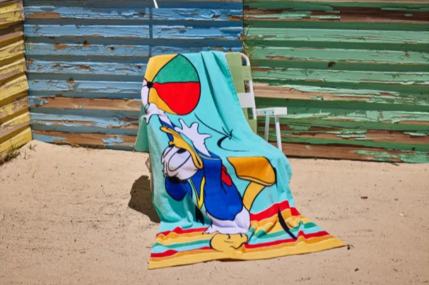 Disney Дитячи махровий рушник  для пляжу та басайну DonaldDuck, 75x150