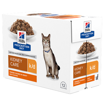 Вологий корм для котів Hill’s Prescription Diet k/d підтримка функції нирок, з куркою 12шт x 85 г