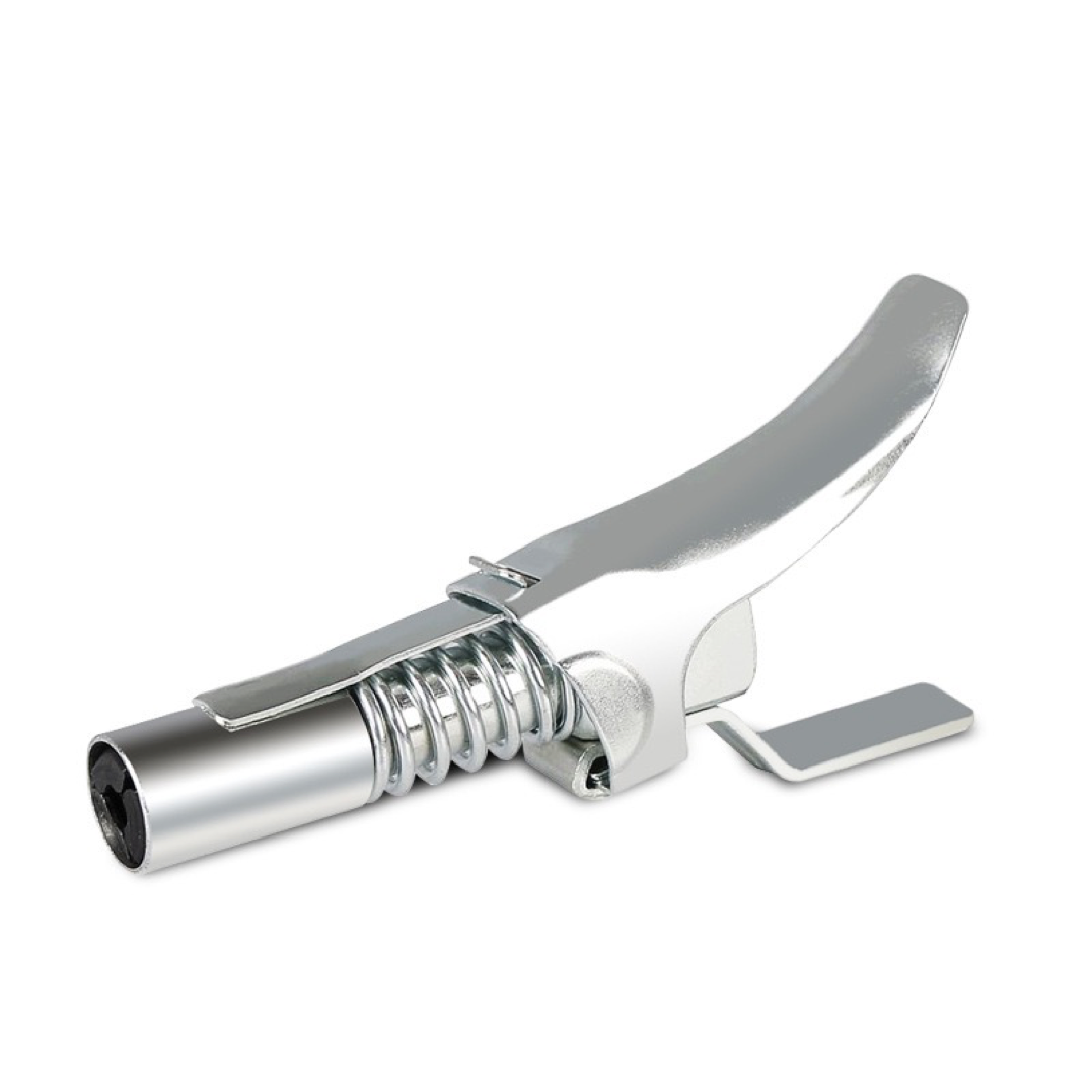 Насадка на шприць для змазки пружинна з фіксатором, з одним вухом  НШПРФ1, фото 1