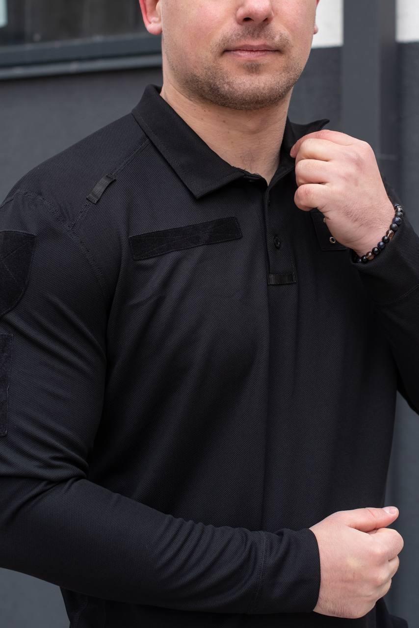 Поло Military Police Black на довгий рукав