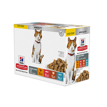 Набір вологого корму для дорослих стерилізованих котівHill's SP Fel Sterilised Adult  віком 1-6 років 85г 12 шт