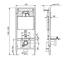 Комплект 5в1: інсталяція Koller Pool + безобідковий підвісний унітаз Tern, білий + клавіша на вибір, фото 3