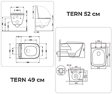Комплект 5в1: інсталяція Koller Pool + безобідковий підвісний унітаз Tern, білий + клавіша на вибір, фото 5