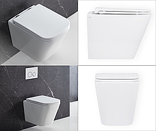 Комплект 5в1: інсталяція Koller Pool + безобідковий підвісний унітаз Tern, білий + клавіша на вибір, фото 4