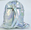 Дитяча стильна блискуча сумка рюкзак для дівчинки 2 види на вибір 1 відділення 3 зовнішні кишені на блискавці, фото 7
