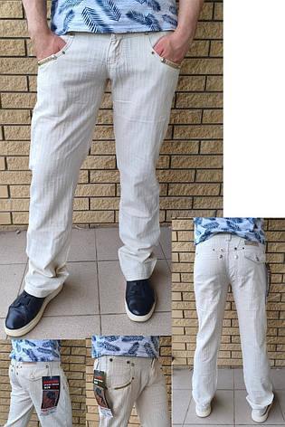 Штани, джинси чоловічі літні лляні, на високий зріст, пряма штанина BAYERN, Туреччина, фото 1