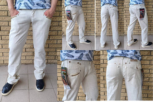 Штани, джинси чоловічі літні лляні, на високий зріст, пряма штанина BAYERN, Туреччина, фото 1