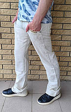 Штани, джинси чоловічі літні лляні, на високий зріст, пряма штанина BAYERN, Туреччина, фото 4