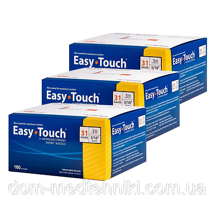 Шприци інсулінові Easy Touch 0,3 мл. U-100 (31G) x 8 мм, 300 штук, фото 1