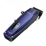 Машинка для стрижки Hoco HP21 Blue - з регулюванням довжини, 4 насадками, олією, щіткою та USB-зарядкою, фото 4