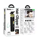 Машинка для стрижки Hoco HP22 Black - акумуляторна, з 5 насадками, USB-зарядкою та стильним шкіряним покриттям, фото 5