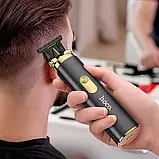 Машинка для стрижки Hoco HP22 Black - акумуляторна, з 5 насадками, USB-зарядкою та стильним шкіряним покриттям, фото 8