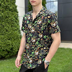 Чоловіча літня сорочка з принтом для відпочинку Pobedov Dejavu Kripta XL
