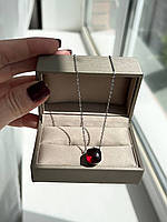 Помелато підвіска срібло 925/ланцюжок із каменем бордо