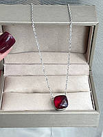 Підвіска Помелато червоний камінь срібло 925/ланцюжок камінь бордо