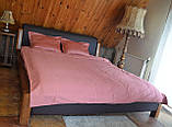 Двоспальне сатинова білизна малинового кольору, постільний комплект Преміум, фото 5