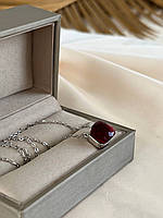 Підвіска Помелато срібло 925/ланцюжок із гранатовим каменем