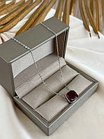 Підвіска Помелато срібло 925/ланцюжок із гранатовим каменем